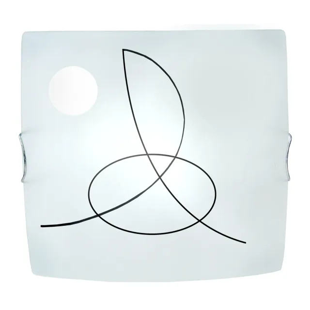 Tosel Maelle Clef Sol plafoniera vetro nera 30x15 cm