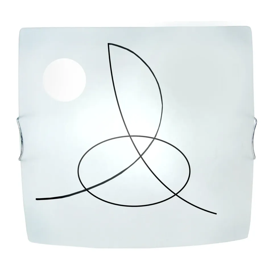 Tosel Maelle Clef Sol plafoniera vetro nera 30x15 cm