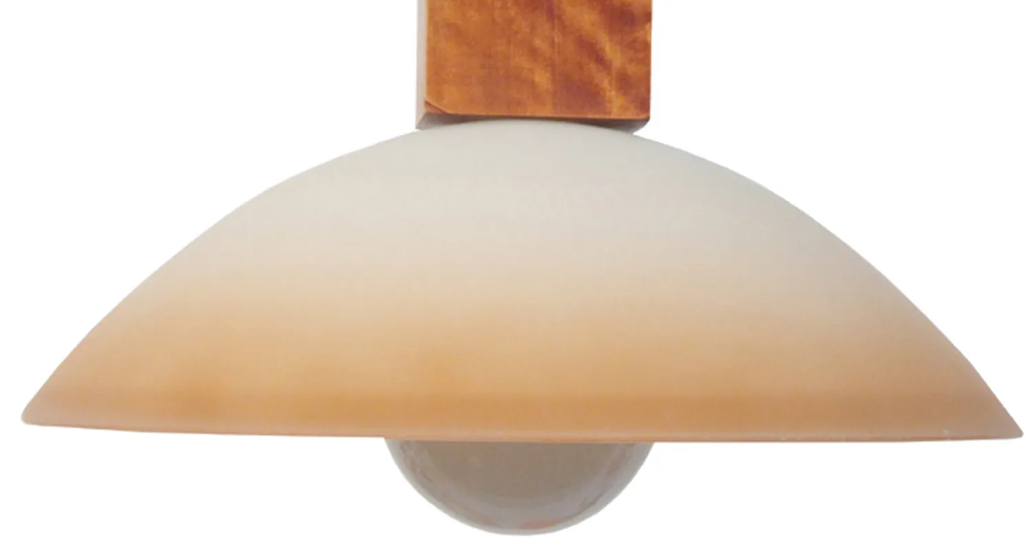 Tosel Poutres sospensione vetro legno crema 38cm E27