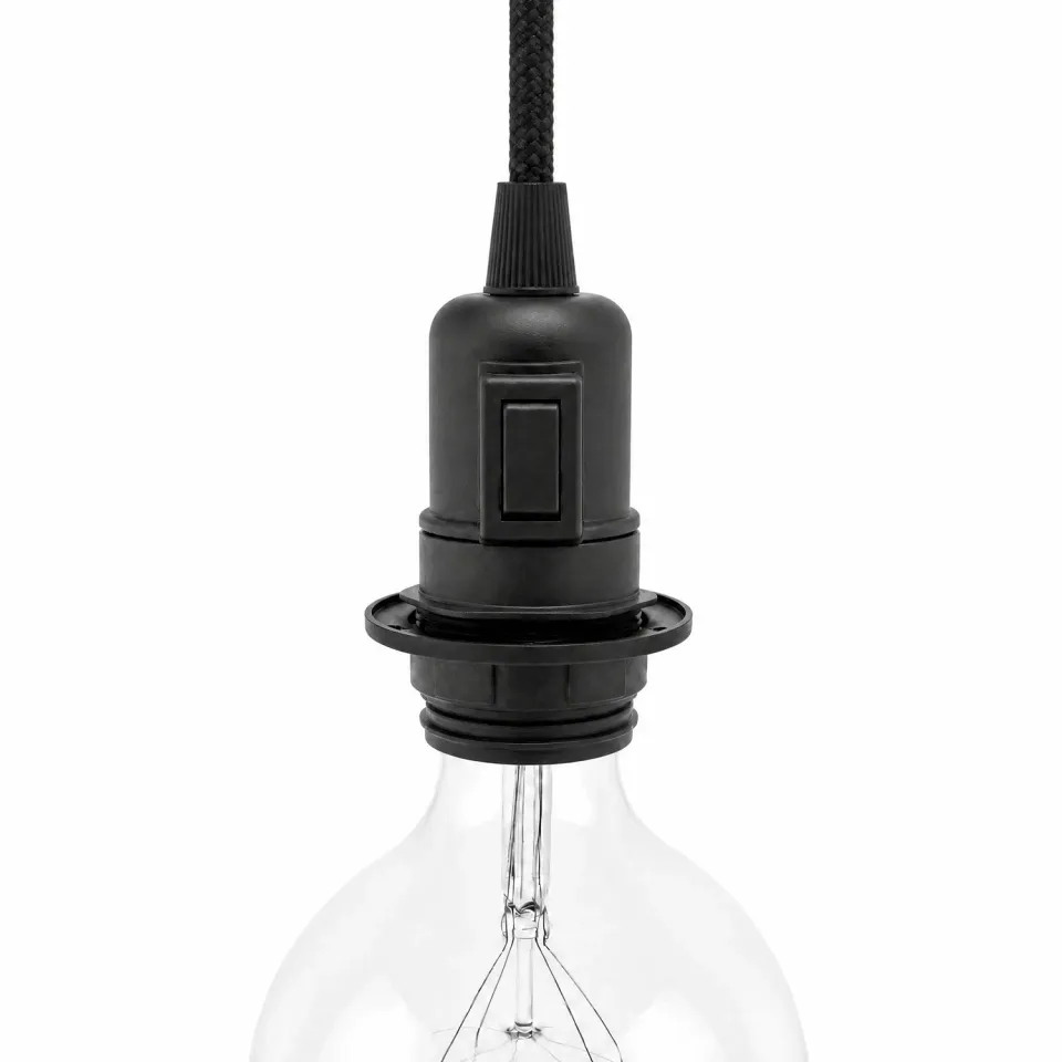 Creative Cables Portalampada E27 Nero con Interruttore Termoplastica