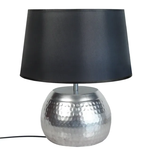 Tosel Bangalore lampada da tavolo sfera cromo bianco 47 cm