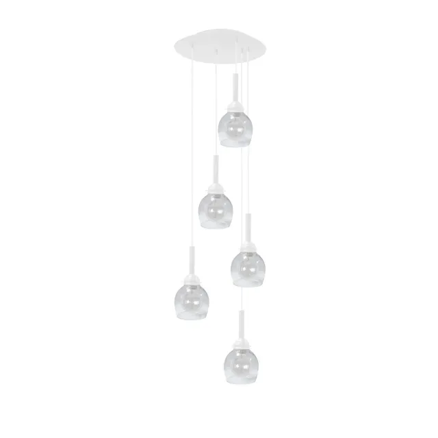 Tosel Bergen lampadario vetro bianco 15x100 cm E27