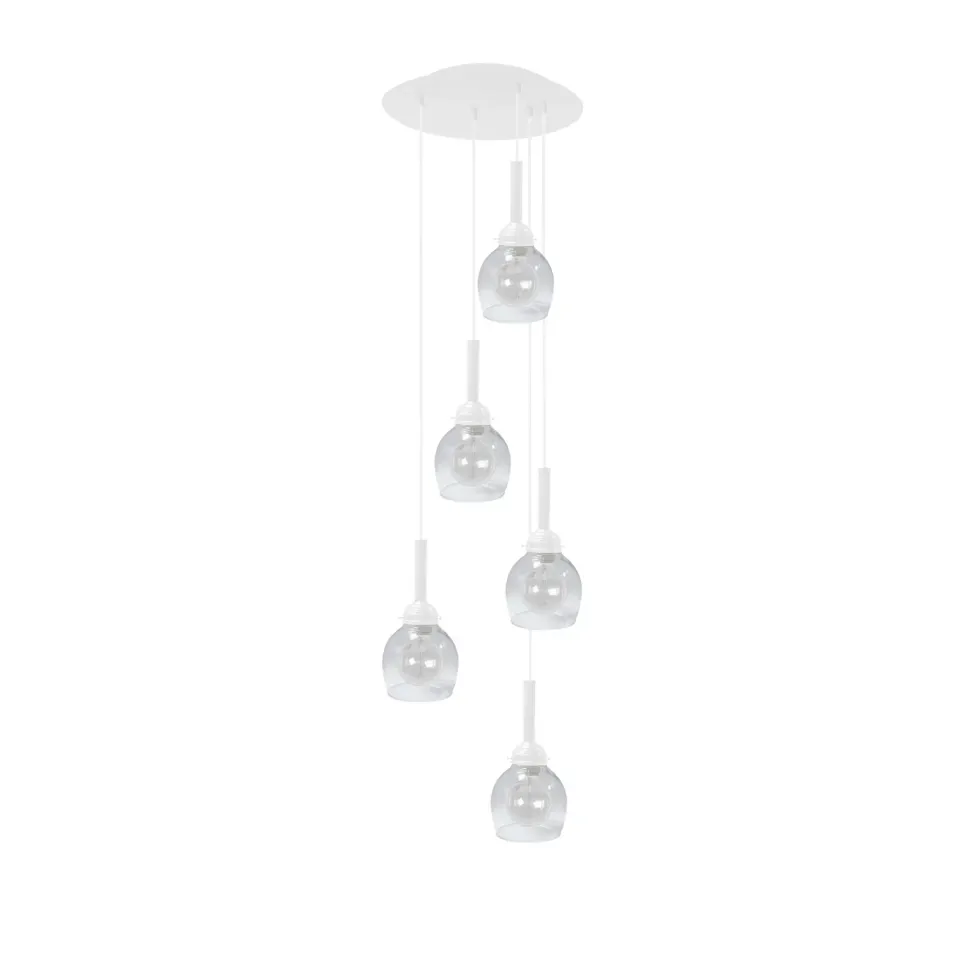 Tosel Bergen lampadario vetro bianco 15x100 cm E27