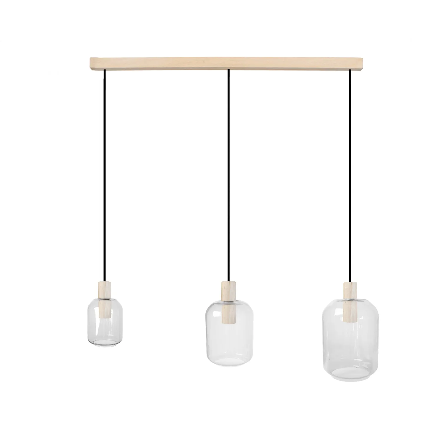 Tosel Svalbard Small lampadario legno trasparente 70cm E27