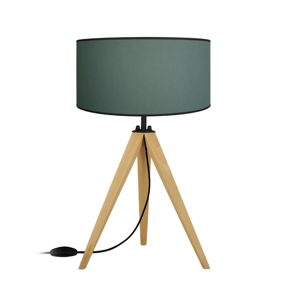 Tosel Cashemire lampada tavolo treppiede 30x51cm verde petrolio