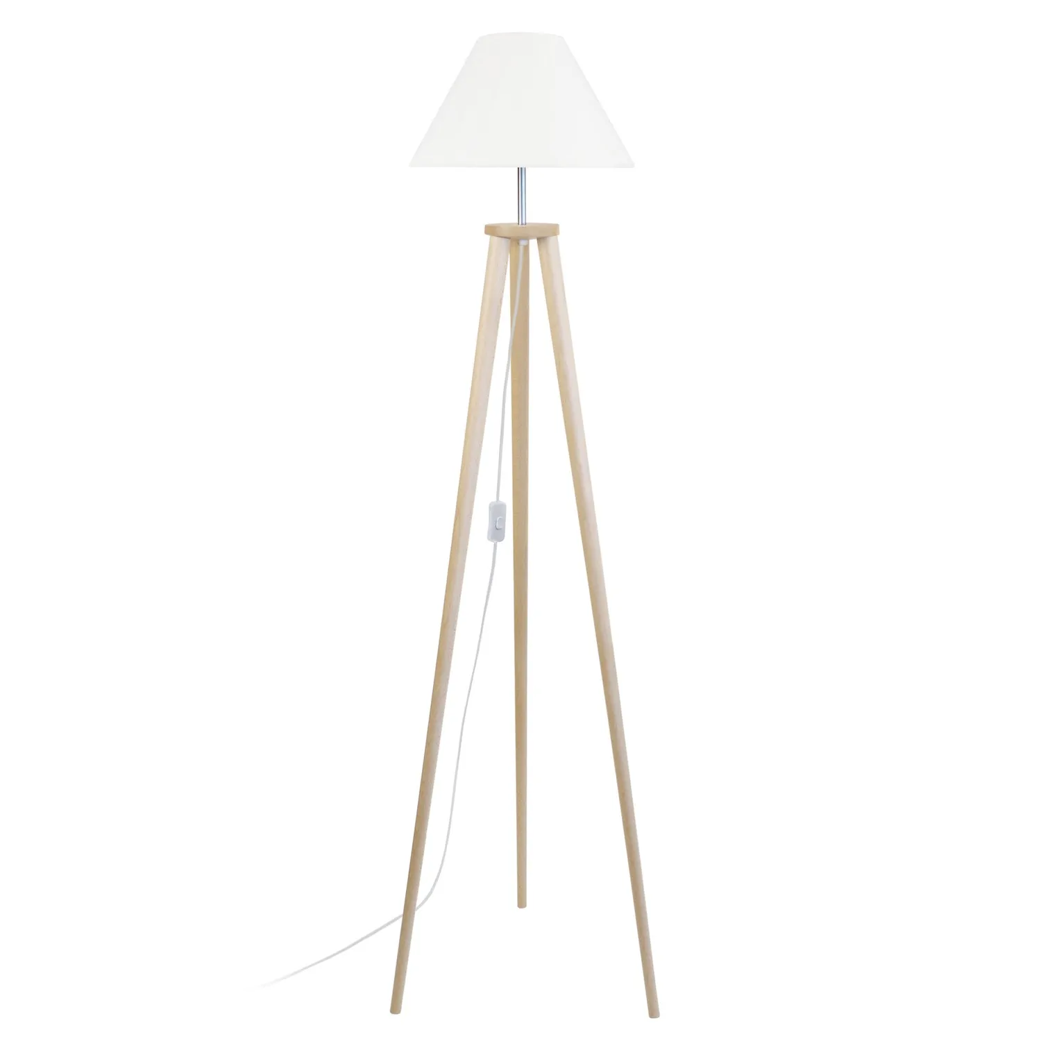 Tosel Utgard Bois piantana treppiede naturale ecrù luce calda