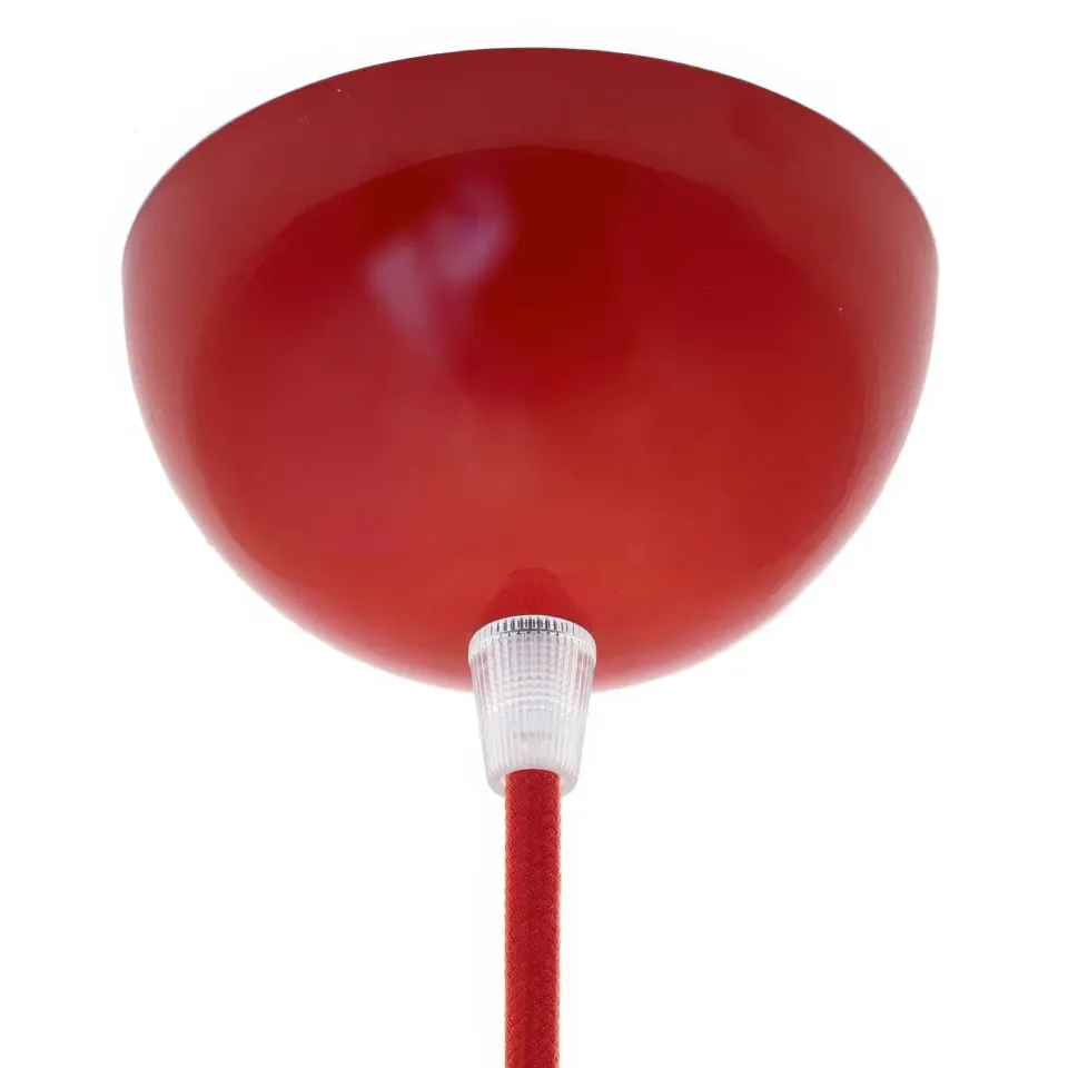 Creative Cables rosone semisferico soffitto rosso metallo 1 foro