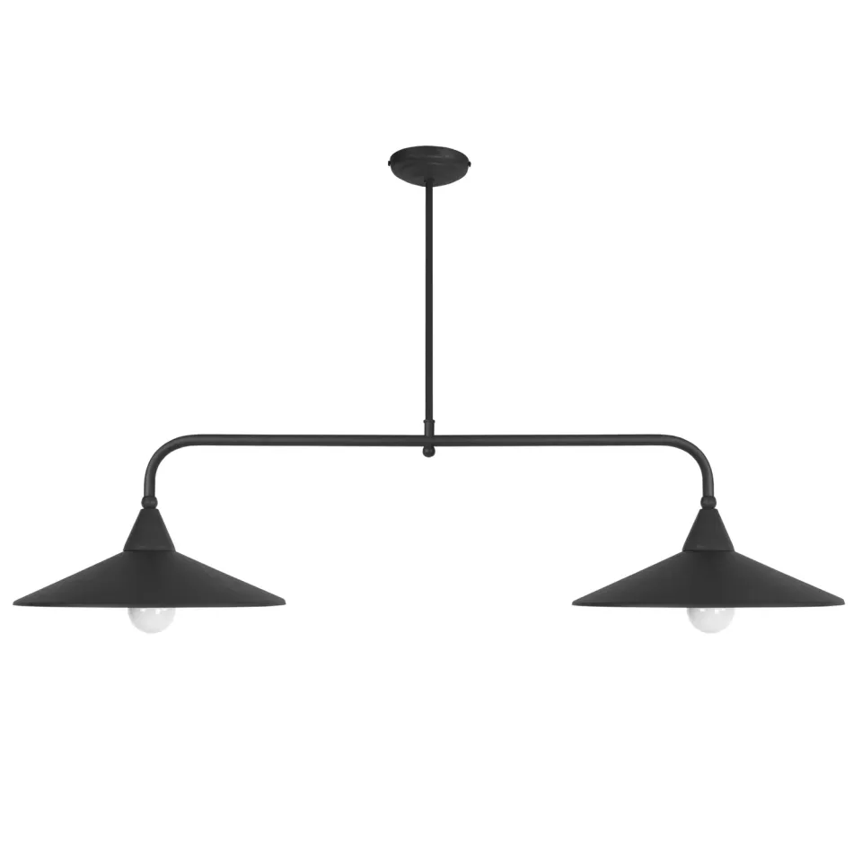 Tosel Tombante lampadario barra marrone 90x70 cm 2 luci