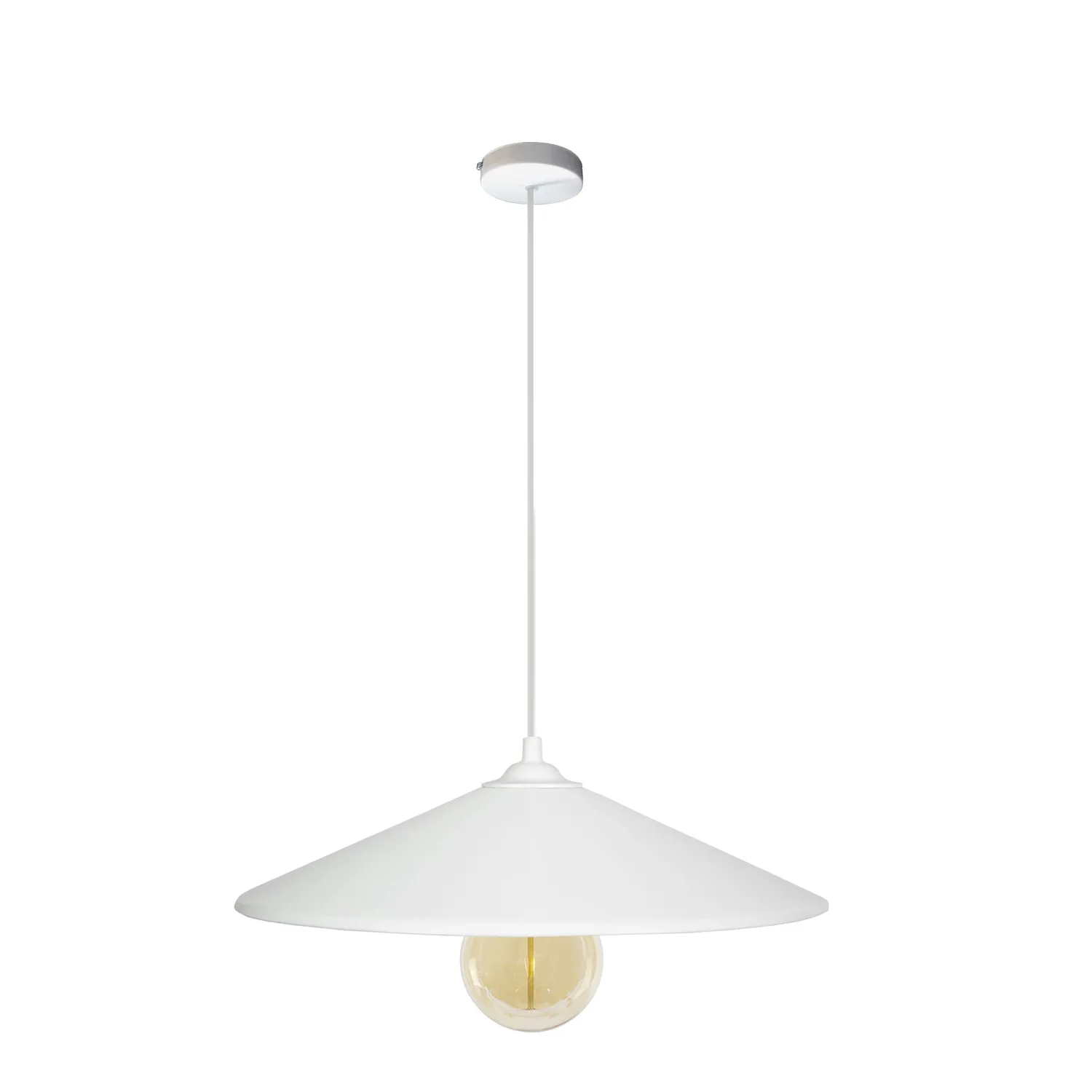 Tosel Cone sospensione metallo bianco avorio E27