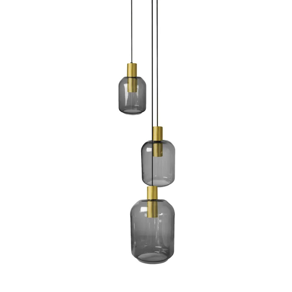 Tosel Svalbard Small lampadario 40 cm oro vetro