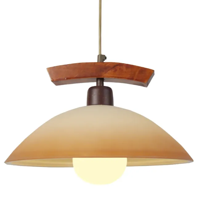 Tosel Poutres sospensione vetro legno 38x100 cm crema