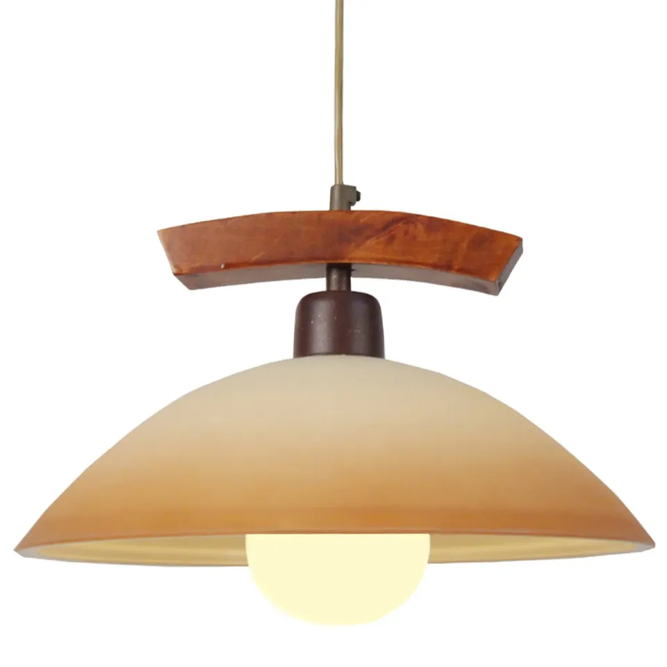 Tosel Poutres sospensione vetro legno 38x100 cm crema