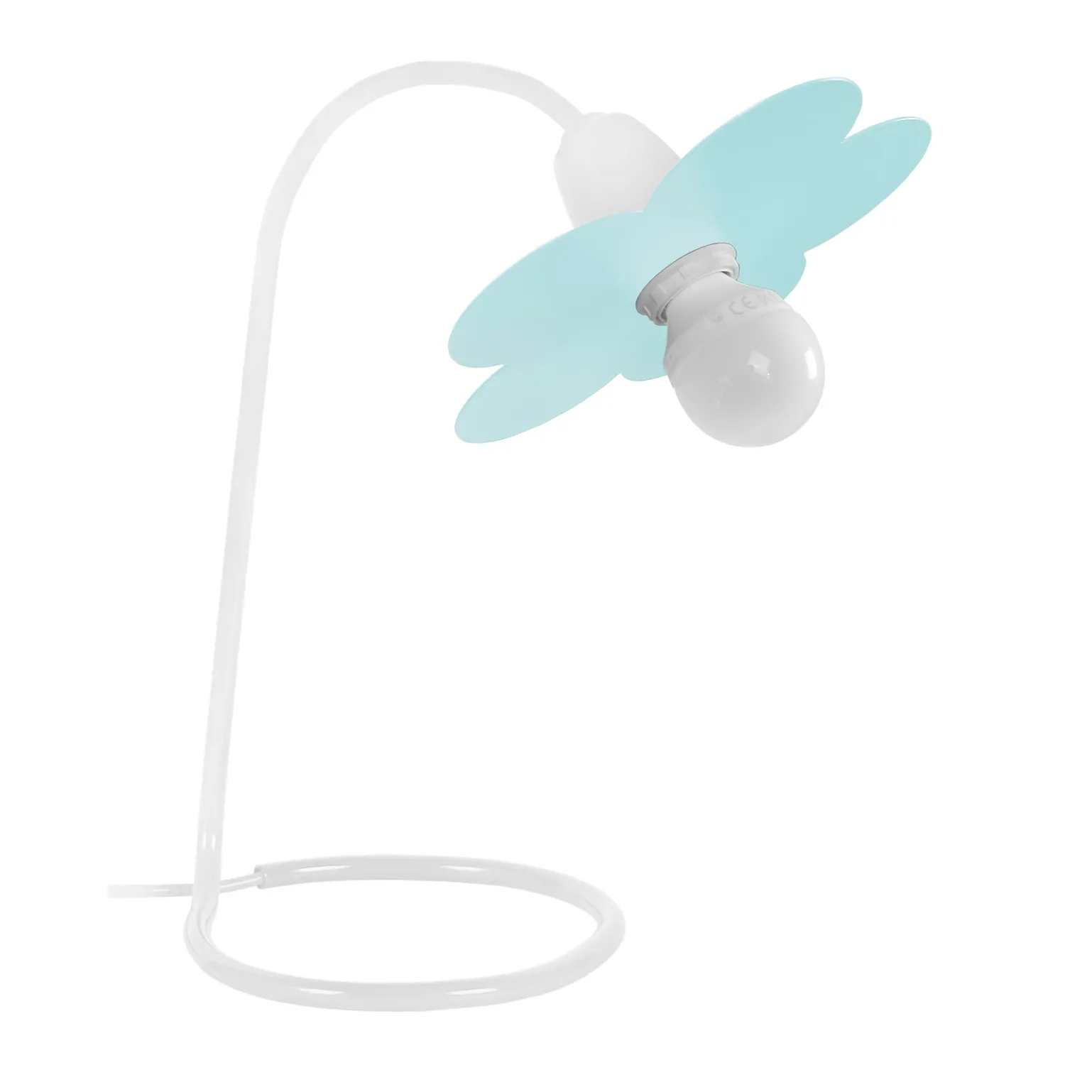 Tosel Pivoine lampada da scrivania metallo bianca blu 18x40 cm