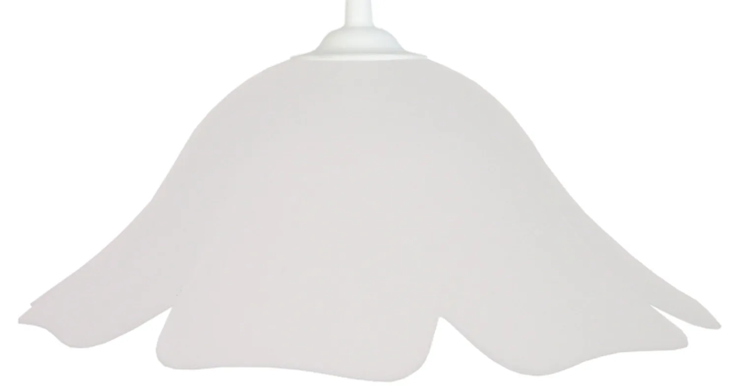 Tosel Clochete sospensione vetro bianco satinato 35x100 cm
