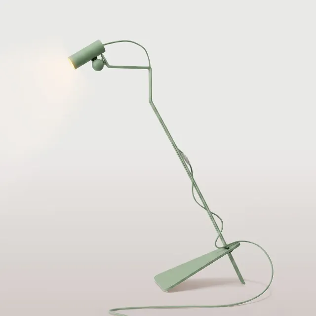 Creative Cables Mario Tubo lampada terra verde con faretto