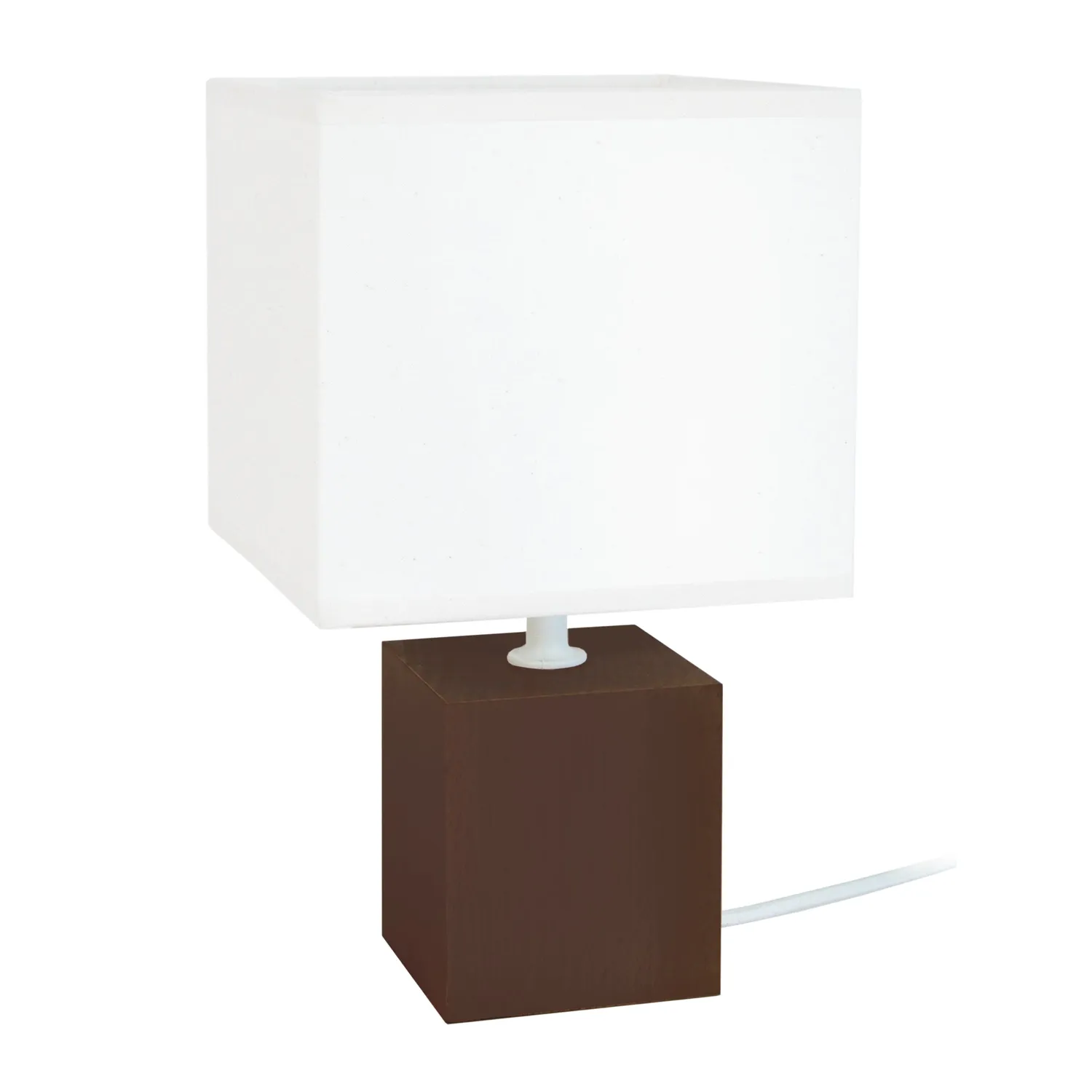 Tosel Genève lampada da tavolo cubo legno naturale 15x45cm E14