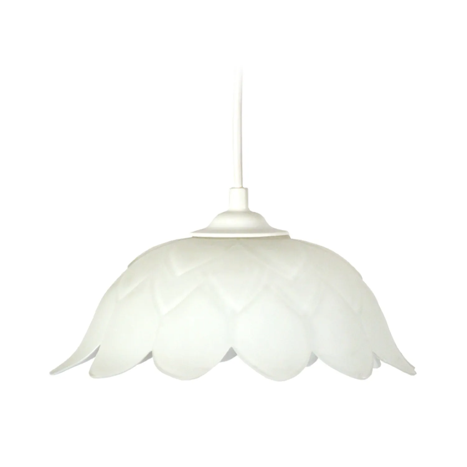 Tosel Escamas sospensione vetro cupola 20x100cm crema E27