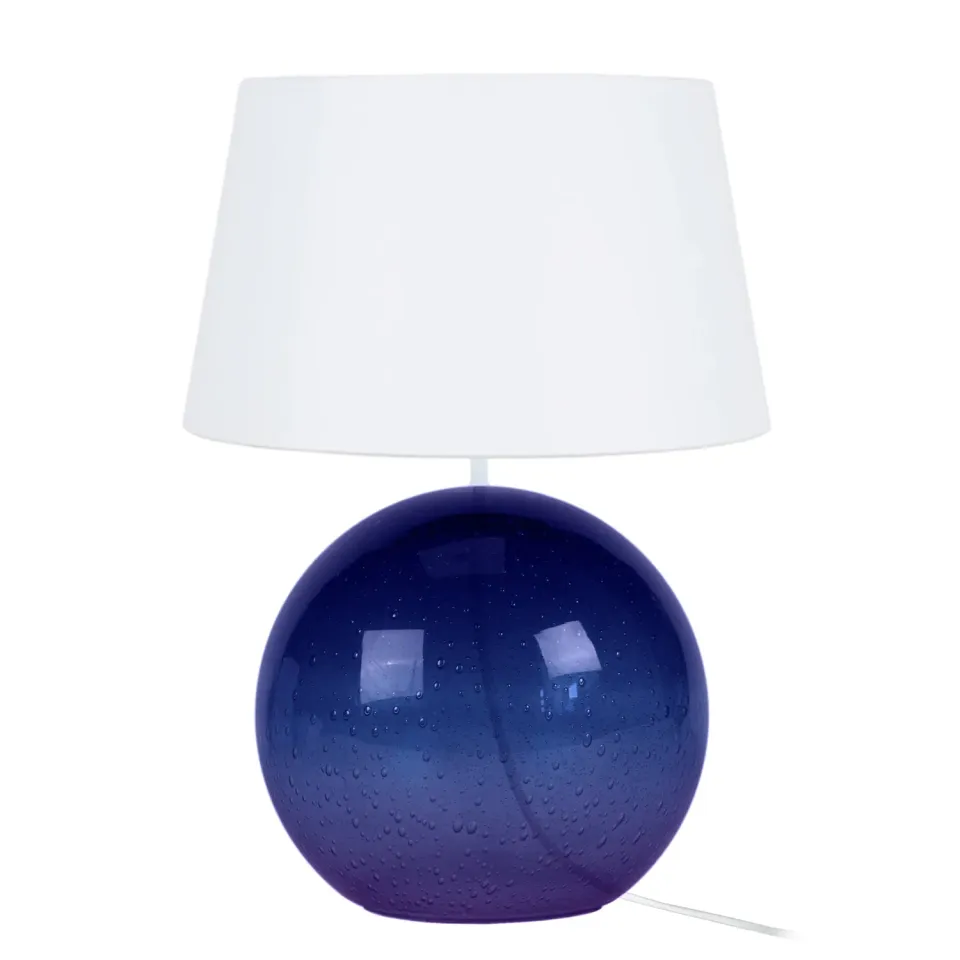 Tosel Burnaby lampada da tavolo sfera vetro 50 cm bianca