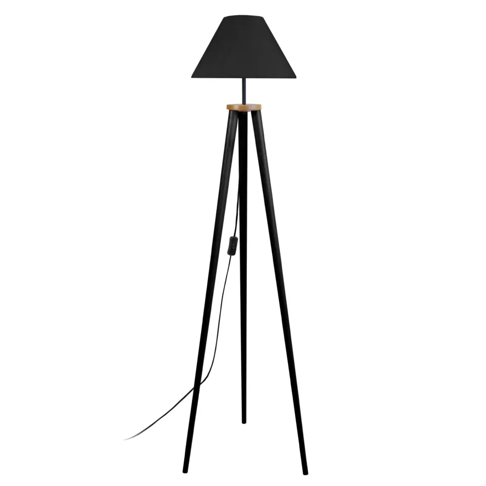 Tosel Utgard Bois piantana treppiede naturale ecrù luce calda
