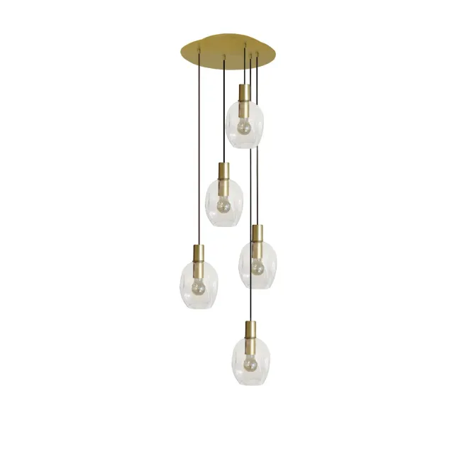 Tosel Vingolf lampadario oro trasparente 40x100 cm vetro