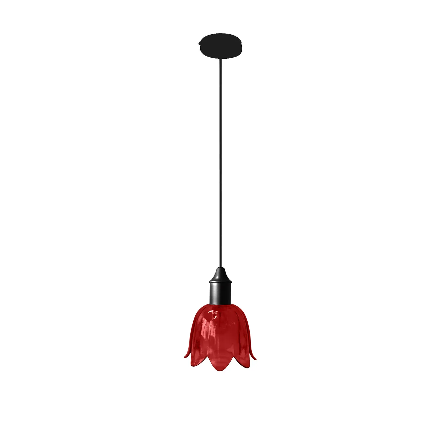 Tosel Sardegna sospensione tulipano blu 15x95 cm vetro