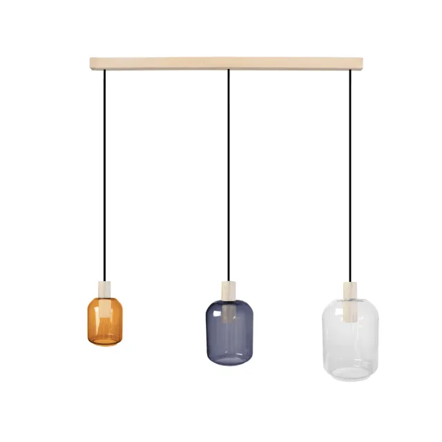 Tosel Svalbard Small lampadario legno trasparente 70cm E27