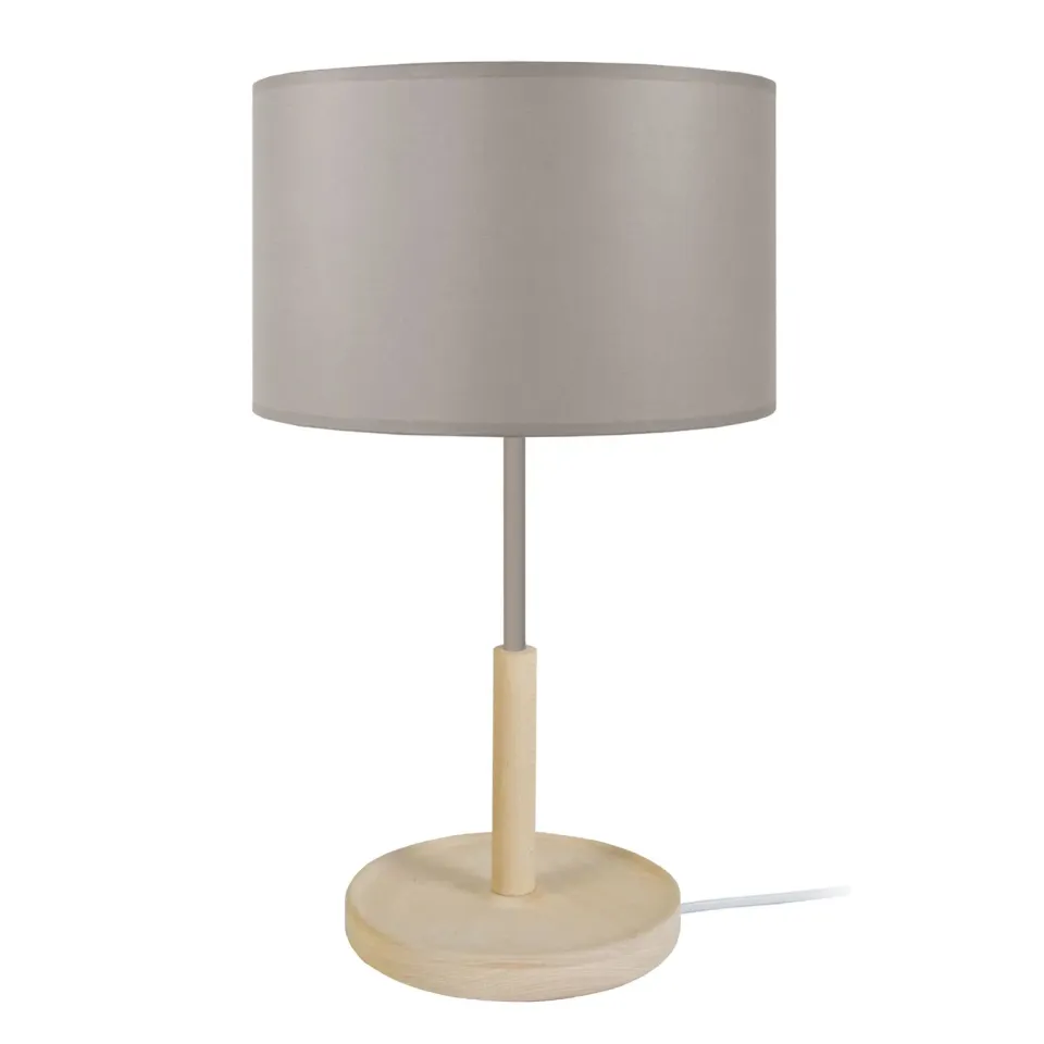 Tosel Pistache lampada tavolo legno bianco cilindrica 30x53 cm