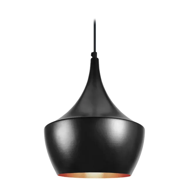 Tosel Falun Sospensione Metallo Conica Nera D24x100 cm
