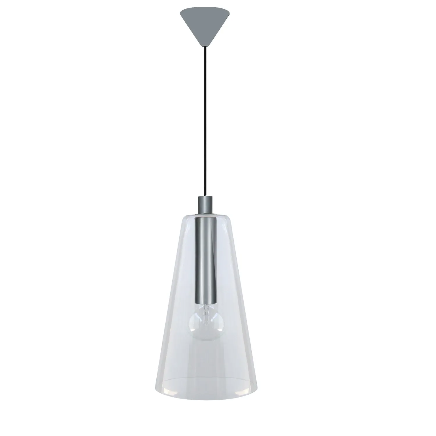 Tosel Kon Sospensione Vetro 25x100cm Nera Conica
