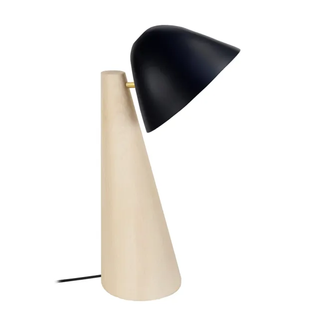 Tosel Nella Lampada da Tavolo Cono 25x42cm Nera Legno