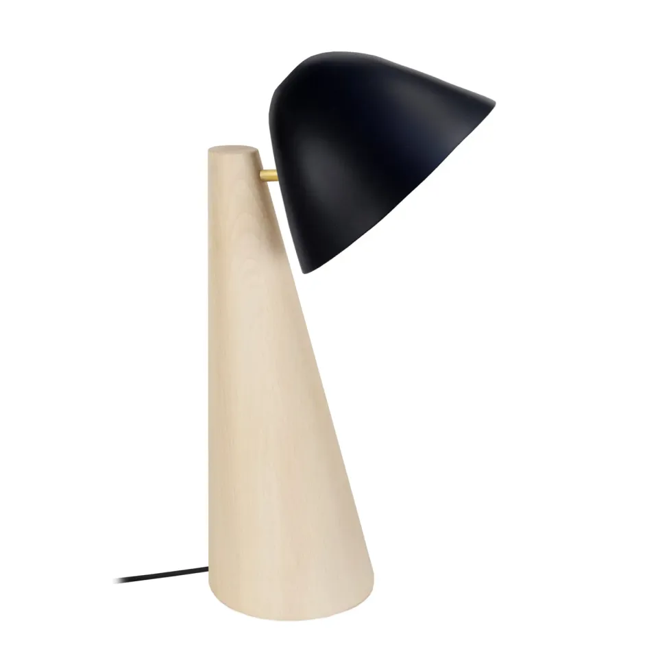 Tosel Nella Lampada da Tavolo Cono 25x42cm Nera Legno