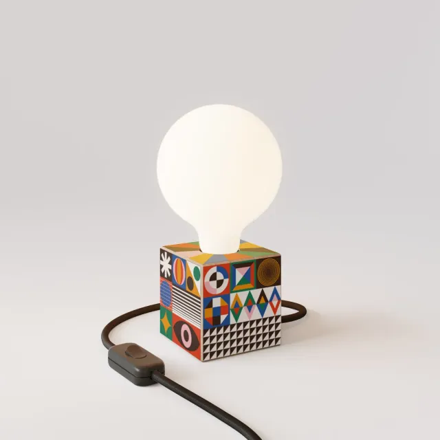 Creative Cables PosterLad Cubetto Lampada da Tavolo con Lampadina