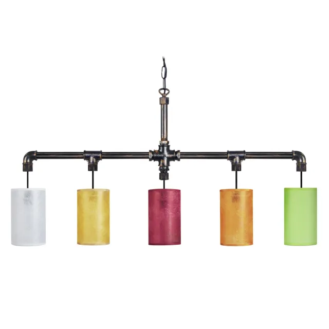 Tosel Hydraulik B lampadario 100x70cm 5 luci multicolore
