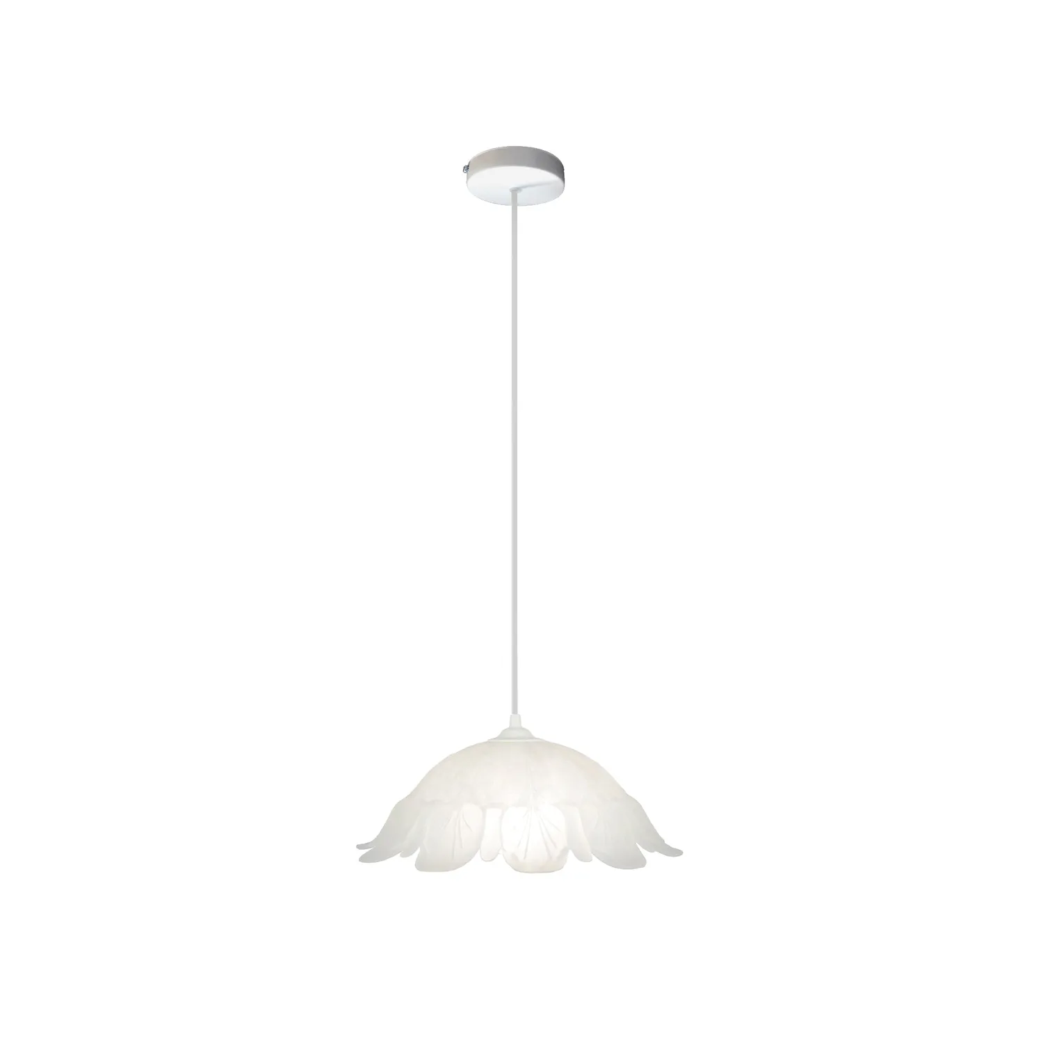 Tosel Jasmin sospensione vetro bianca 35x100cm E27