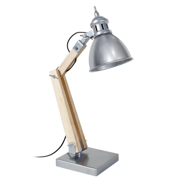 Tosel Iron Cloche Lampada da Scrivania Naturale e Nero E14