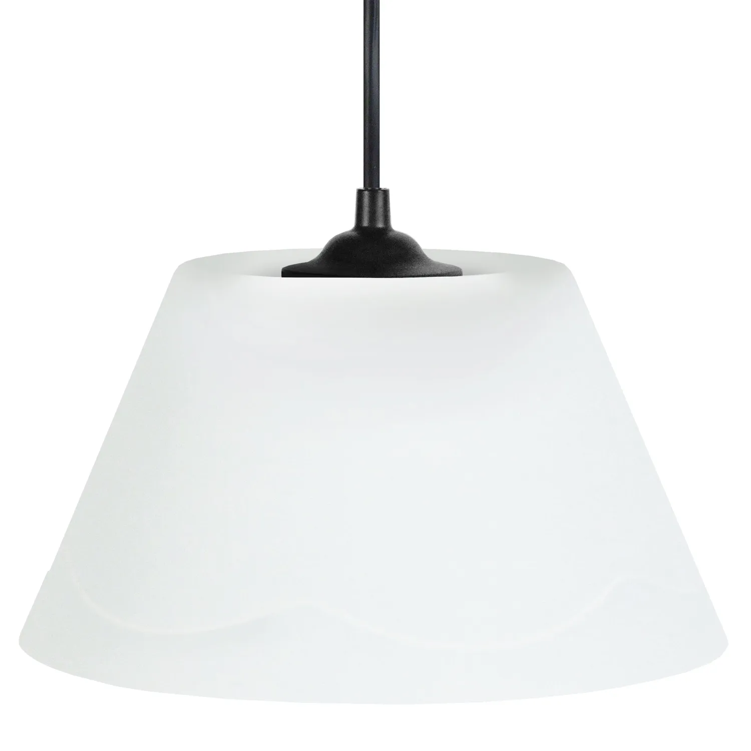 Tosel Polycone sospensione conica 22,5 cm bianca PVC E27