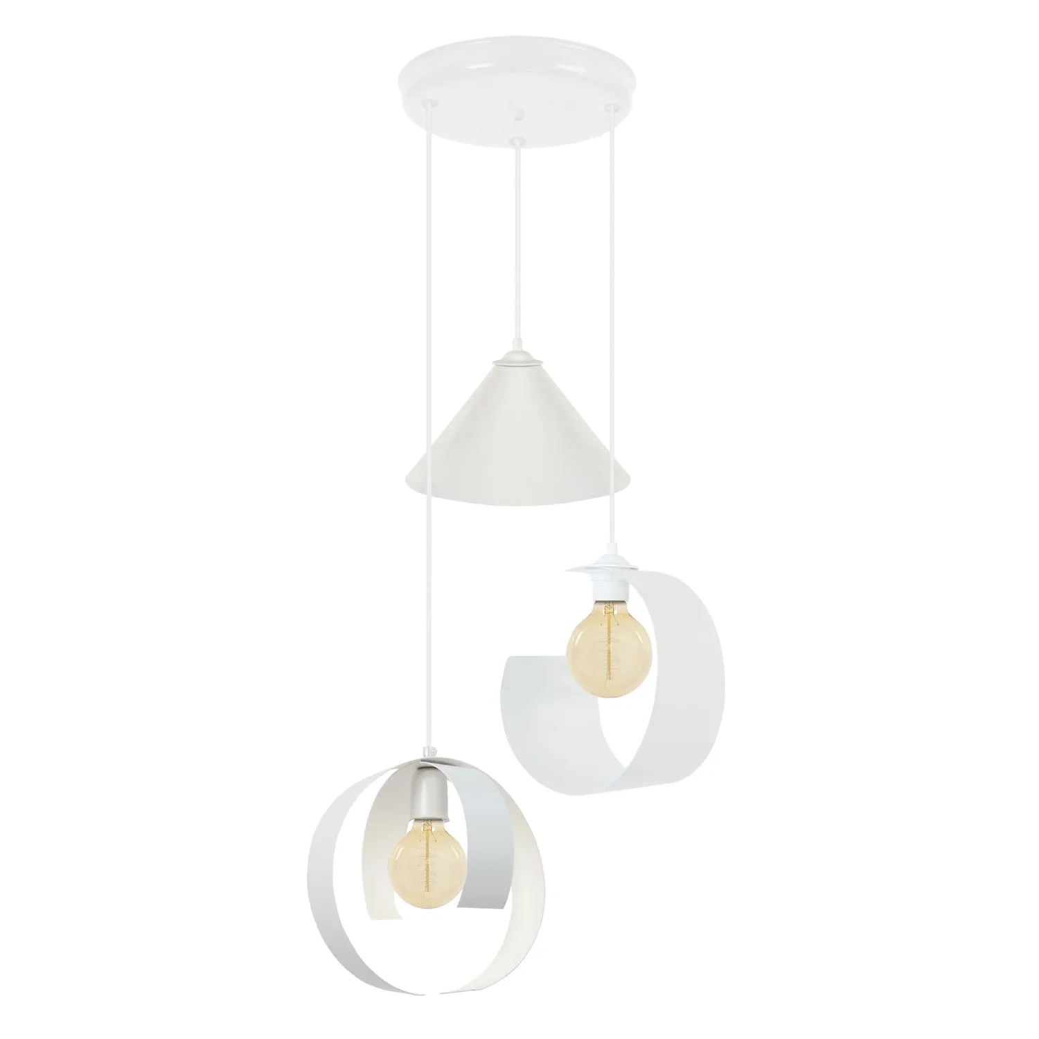 Tosel Kone Lune Touvois lampadario 40x90cm avorio metallo
