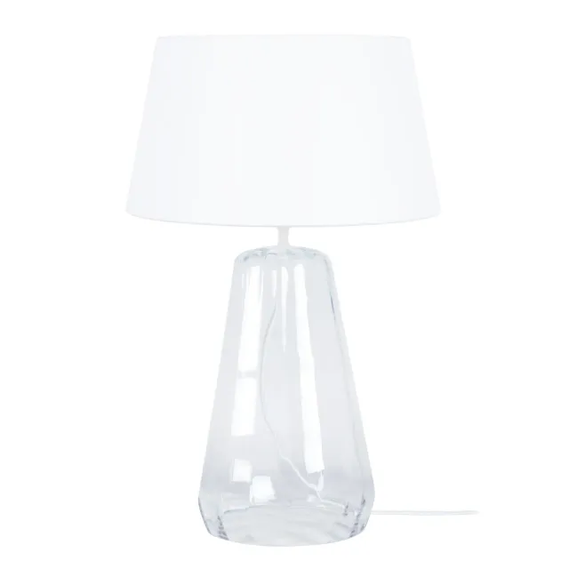 Tosel Reflectit bicono vetro lampada da tavolo 48 cm bianco