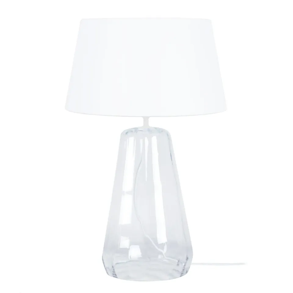 Tosel Reflectit bicono vetro lampada da tavolo 48 cm bianco