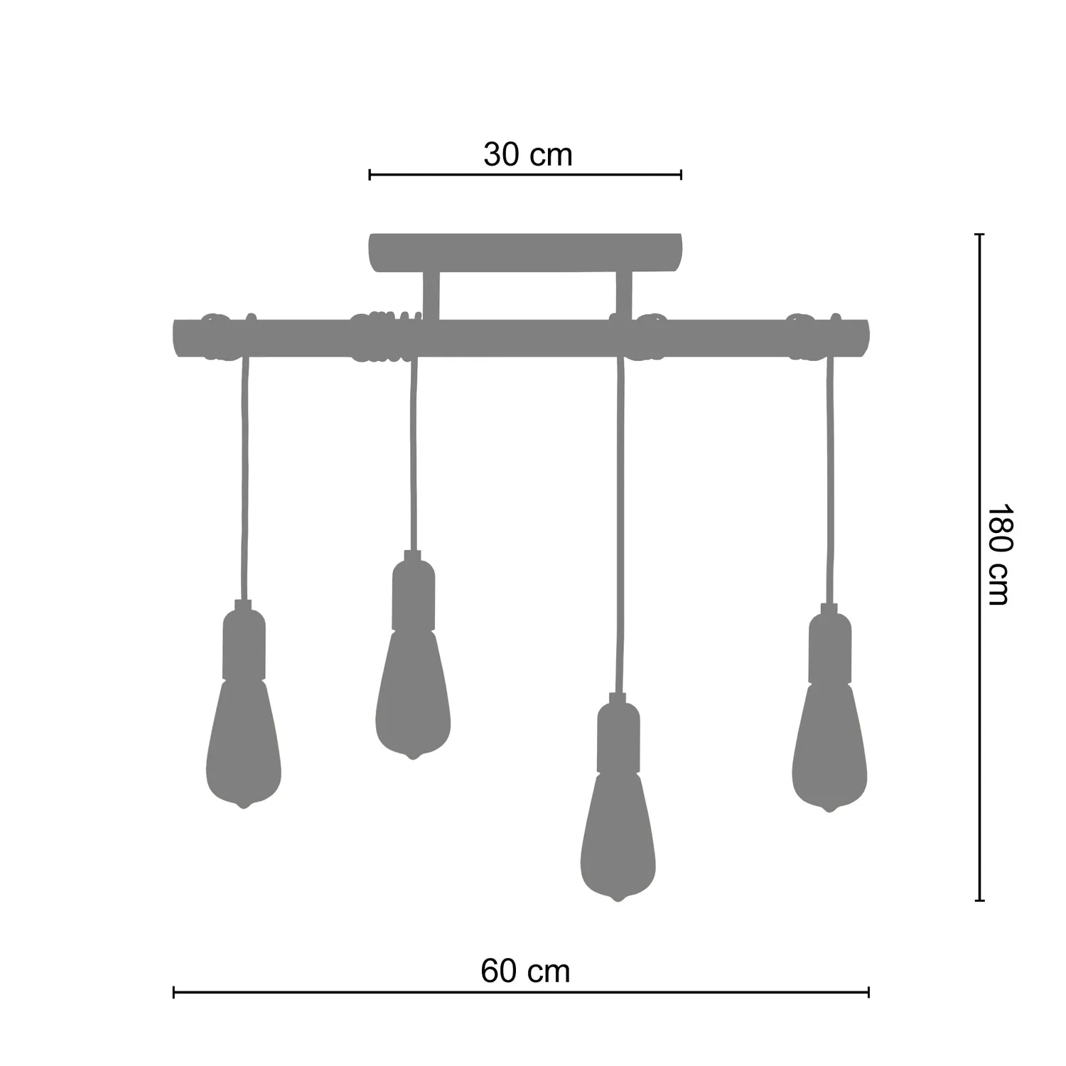 Tosel Brooklyn plafoniera bar naturale 60x180 cm