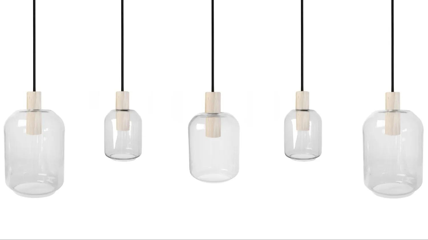 Tosel Svalbard Small lampadario vetro trasparente