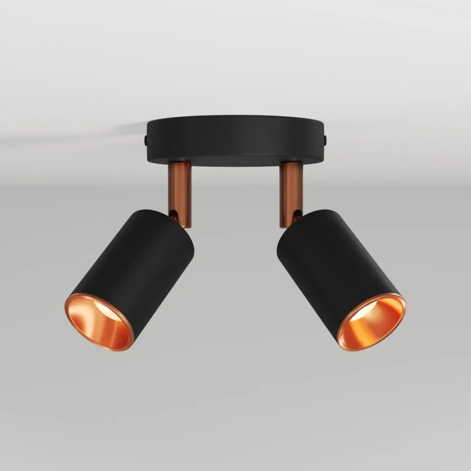 Creative Cables Bispot plafoniera nero rame 2 faretti GU10