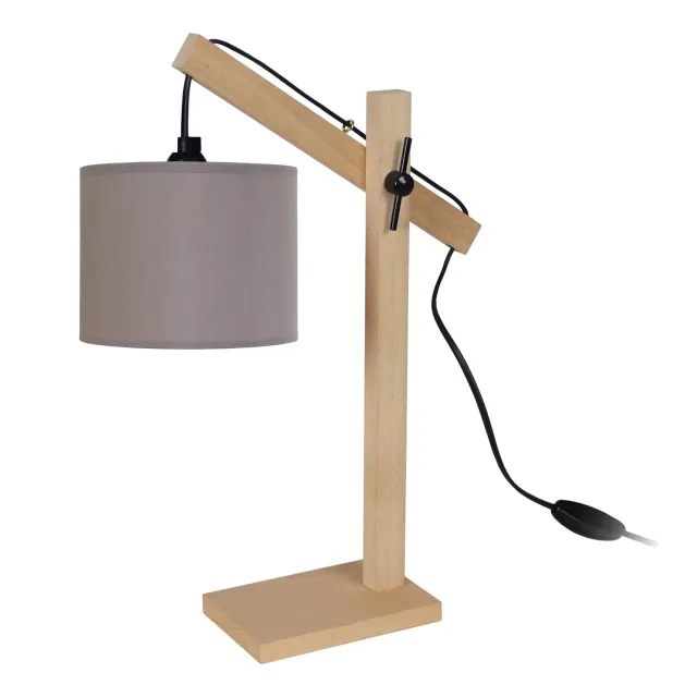 Tosel Enkel lampada tavolo legno naturale ecru 50 cm