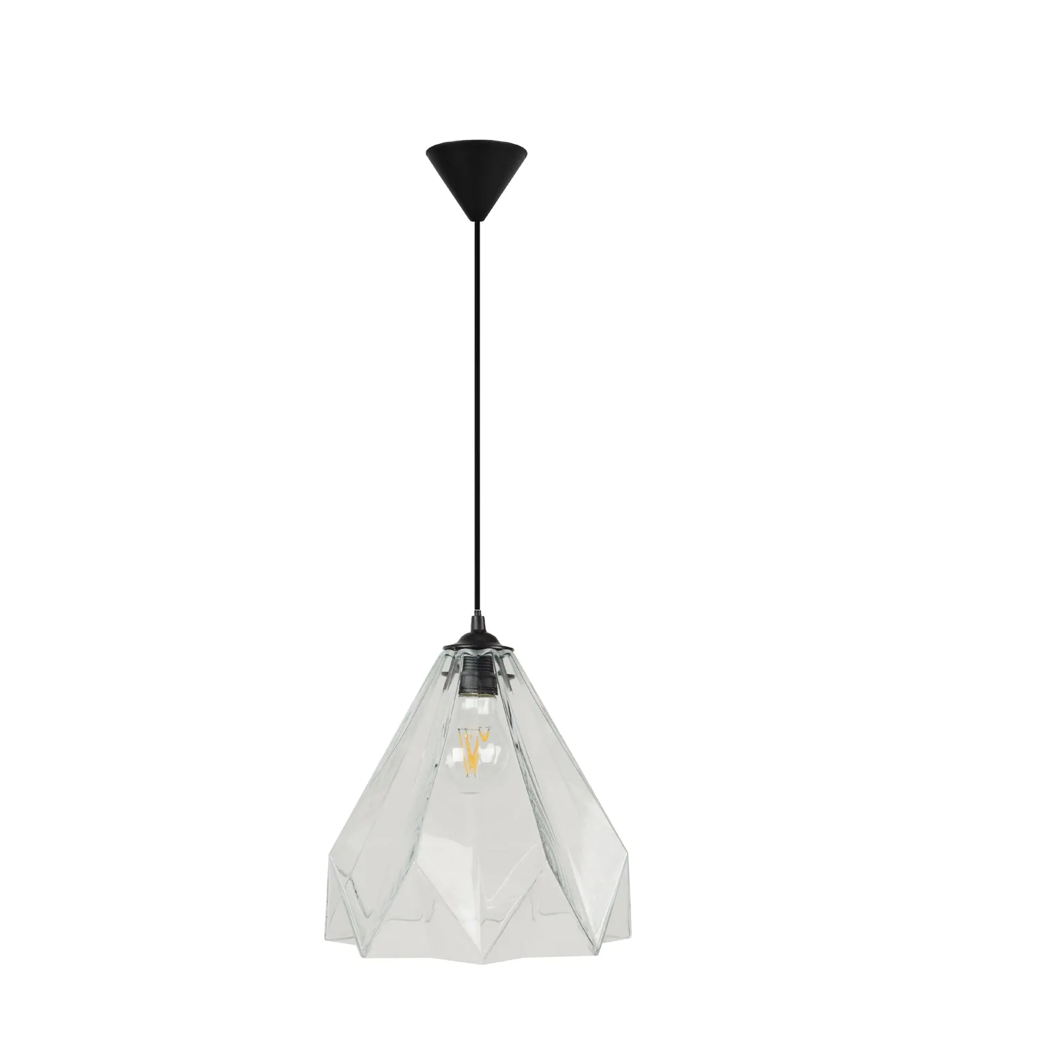 Tosel Helsinki sospensione vetro trasparente 100 cm piramide
