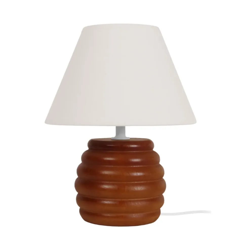 Tosel Boule lampada comodino legno 18 cm E14