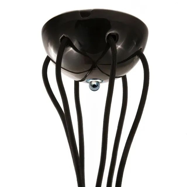 Creative Cables rosone soffitto ceramica nero 6 fori
