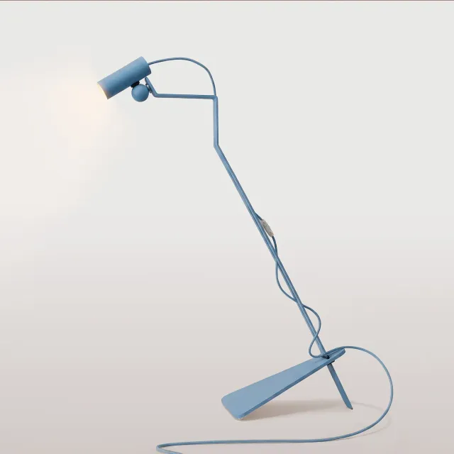 Creative Cables Mario Tubo lampada da terra blu orientabile con lampadina