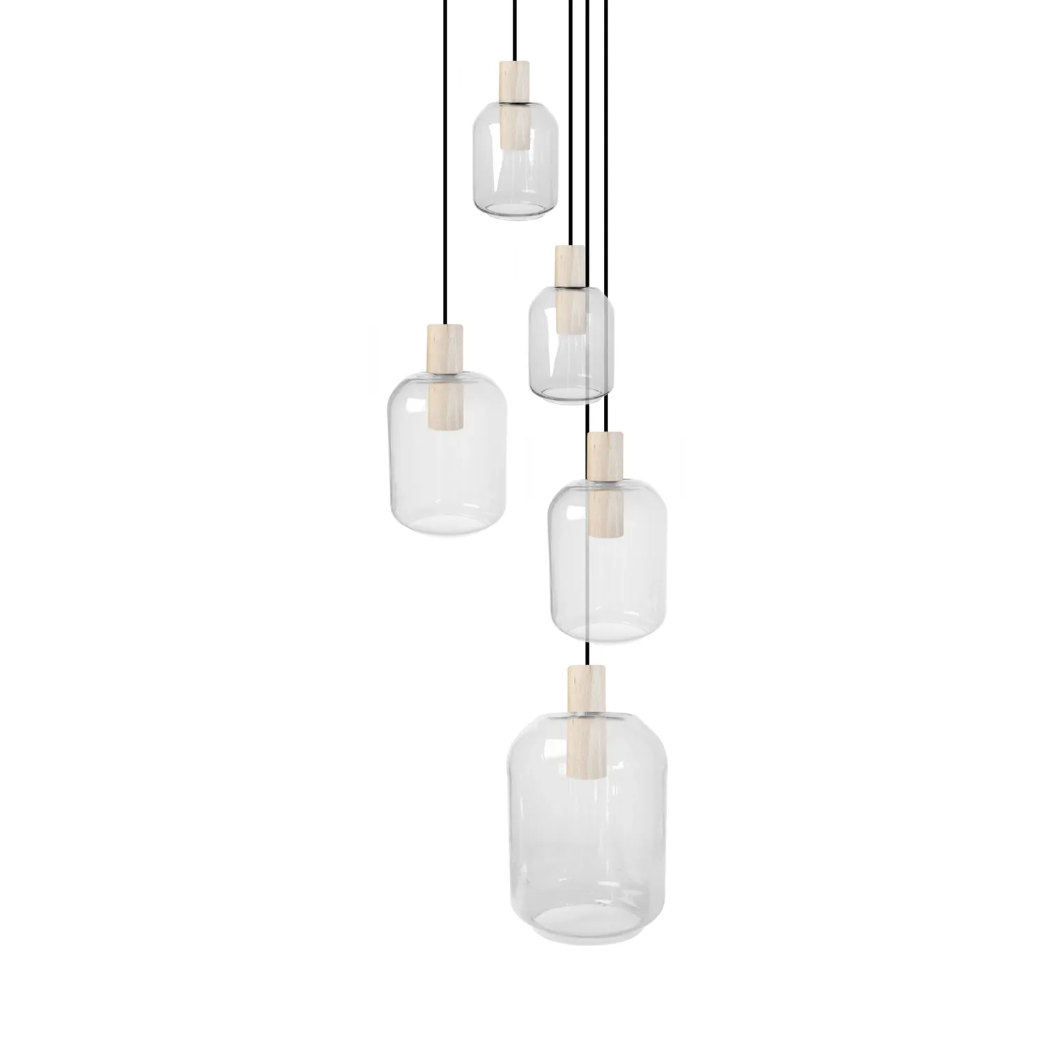Tosel Svalbard SMB lampadario legno trasparente