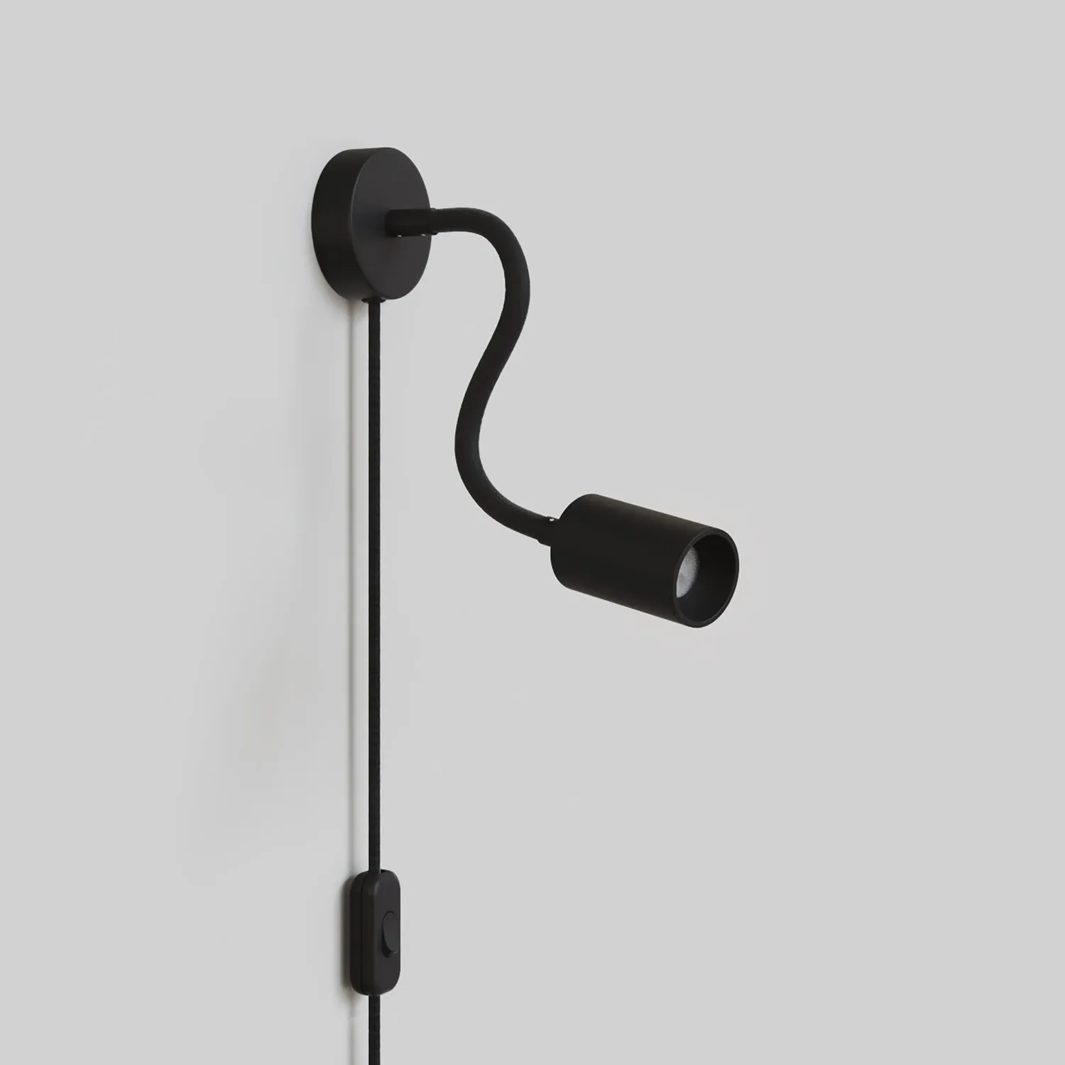 Creative Cables Bispot lampada spina nera con lampadina