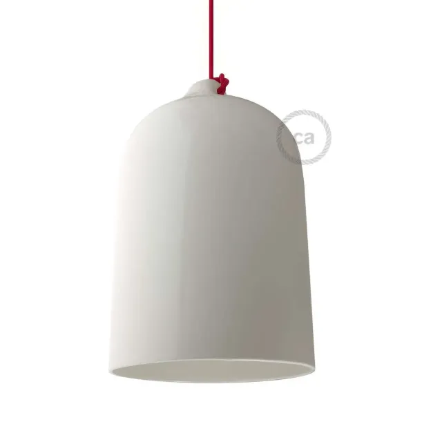 Creative Cables Campana XL paralume ceramica bianco lucido
